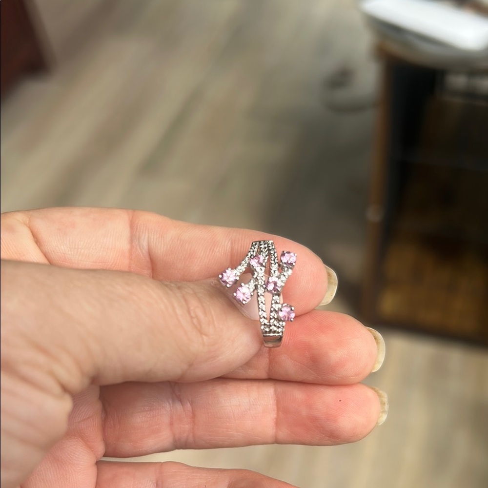 Diamonds and pink sapphires in 14K white gold!